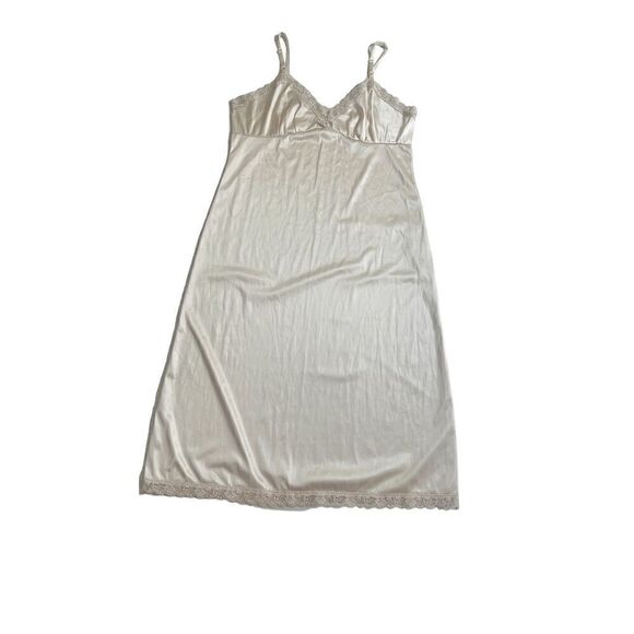 L’eggs  Slip Nightgown Ivory Lace Dress Beige Size S - Picture 2 of 8